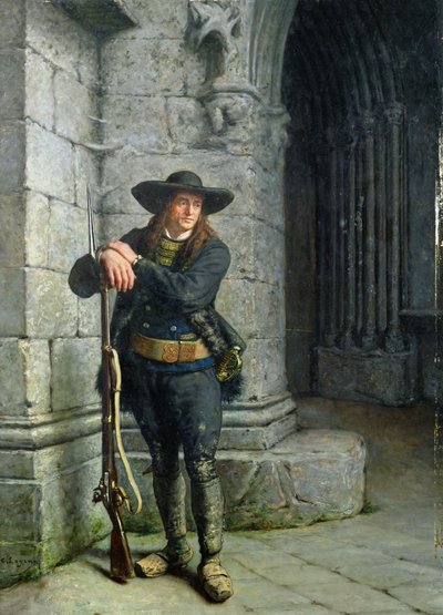 Armed Breton Guarding a Porch by Charles Loyeux